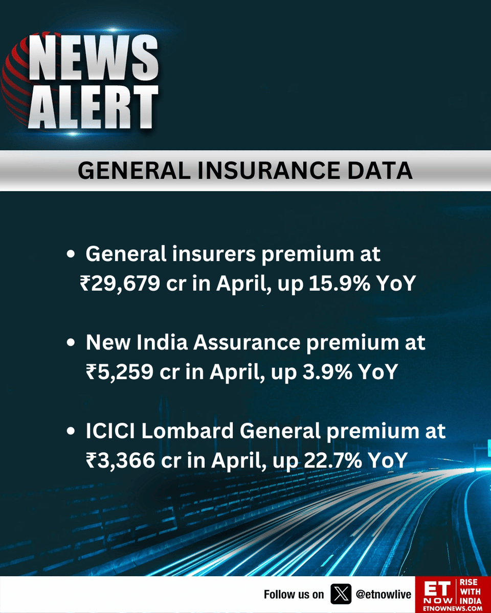General Insurance Data | General insurers premium up 15.9% YoY

These are the numbers for New India Assurance and ICICI Lombard👇

@NewIndAssurance @ICICILombard