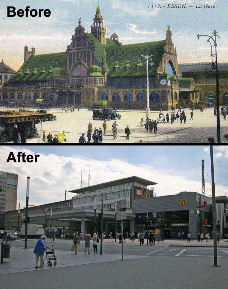 Essen, Germany 

The Essen Hauptbahnhof (main station)

From a beautiful palace to a hideous McDonald’s we don’t need beautiful buildings to uplift and inspire us, we’ve got Big Macs instead 😄