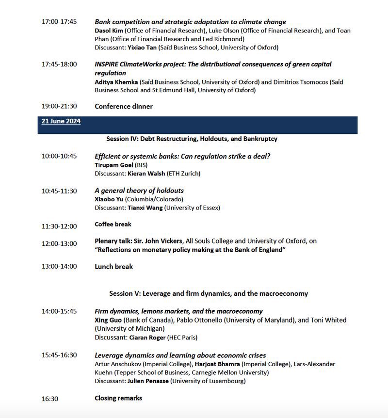 Xuan Wang (@xuanwang_oxford) on Twitter photo The programme of the 2024 Oxford SAID -VU SBE #Macrofinance conference has been finalised. Looking forward to welcoming all speakers and discussants and keynote talks by Prof. Simon Gilchrist and Prof. Sir John Vickers! <a href="/OxfordSBS/">Saïd Business School</a> <a href="/Finance_VU/">Finance@VU</a> <a href="/VUamsterdam/">Vrije Universiteit Amsterdam (inactief)</a> <a href="/ResearchTI/">Tinbergen Institute</a> #EconTwitter The programme of the 2024 Oxford SAID -VU SBE #Macrofinance conference has been finalised. Looking forward to welcoming all speakers and discussants and keynote talks by Prof. Simon Gilchrist and Prof. Sir John Vickers! <a href="/OxfordSBS/">Saïd Business School</a> <a href="/Finance_VU/">Finance@VU</a> <a href="/VUamsterdam/">Vrije Universiteit Amsterdam (inactief)</a> <a href="/ResearchTI/">Tinbergen Institute</a> #EconTwitter