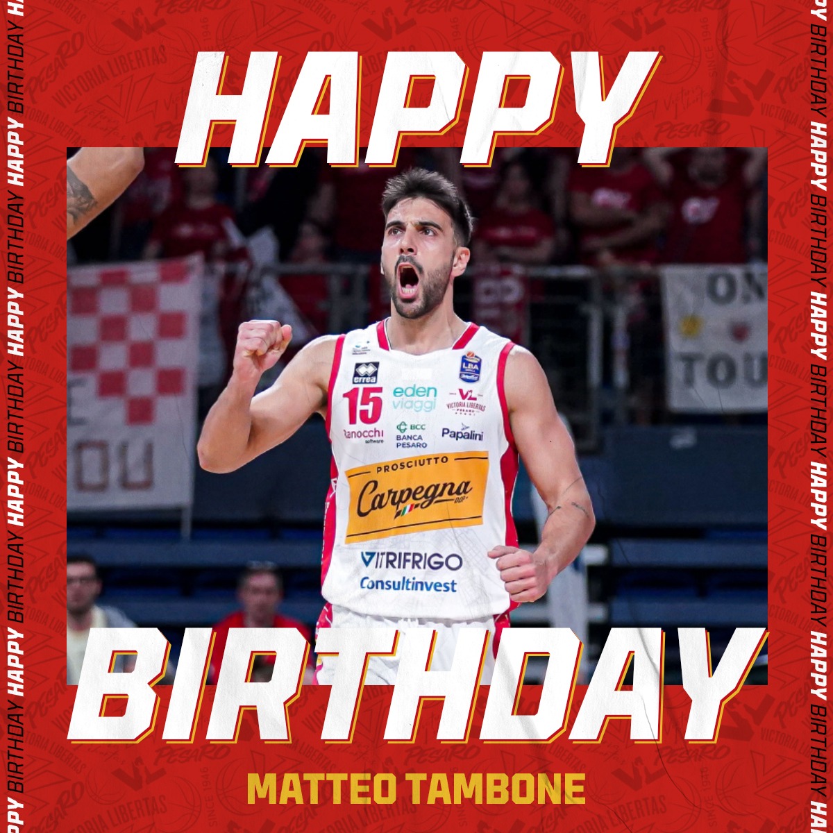 Tanti auguri al nostro capitano Matteo Tambone! 💛🎂🏀⚪️🔴 #HappyBirthday