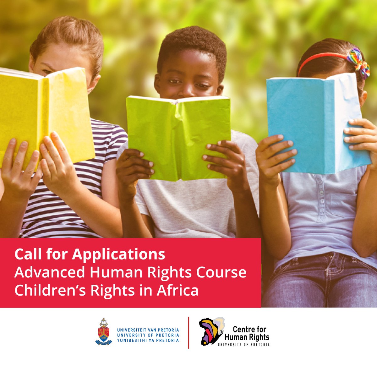 [Call for Applications] 📣📣📣📣📣📣📣 The @centreforhumanrights will host a one-week intensive short course on Children's Rights in Africa from 17 – 21 June 2024. Apply online at chr.up.ac.za/ahrc before 6 June 2024