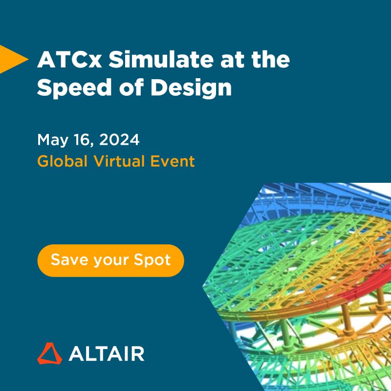 Discover the power of simulation for your small or medium-sized business at Altair's 'Simulate at the Speed of Design' virtual conference on May 16th. Register here - events.altair.com/simulate-at-th… #smb #msme #CAE #FEA #Simulation #CAD #AltairPartner #simulationdrivendesign