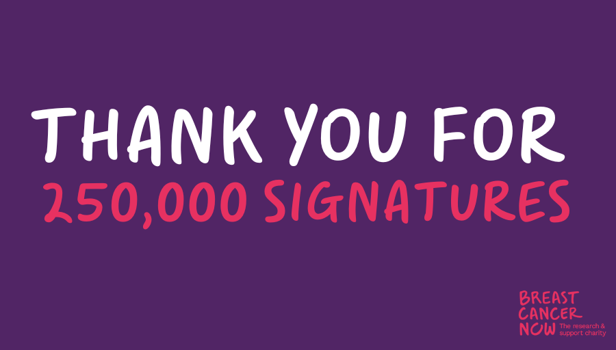 Thank you to everyone who added their name to our #EnhertuEmergency petition. We’ve now had an incredible quarter of a million signatures! @NICEComms, @nhsengland, @DaiichiSankyoUK and @ASTRAZENECAUK please listen. Make Enhertu available on the NHS. action.breastcancernow.org/enhertu-emerge…