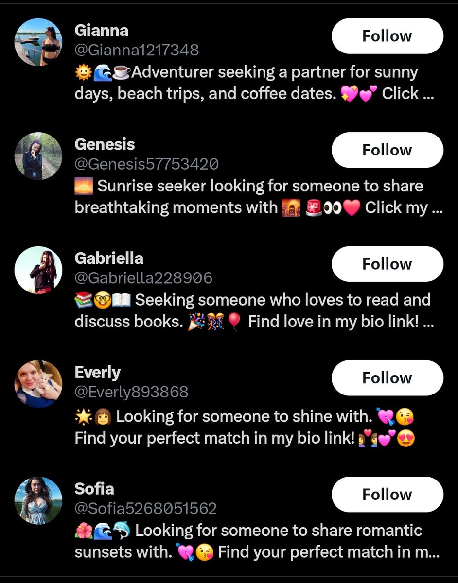 My account is under constant attack by legions of sexbots. Why is this allowed? Because Elon does nothing about it. Allowing the #sexbots free reign on this platform fraudulently jacks up Elon's daily user engagement numbers. Elon is trying to cheat. Just pathetic.