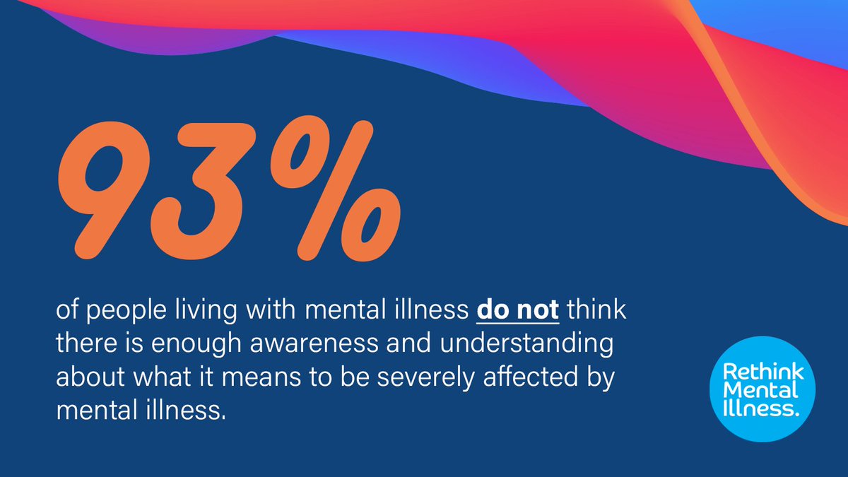 Let that sink in. 9️⃣3️⃣%. Awareness and understanding of mental health is great. But those of us living with mental illness feel left behind too often. It's time to get the mental health conversation moving. #MentalHealthAwarenessWeek