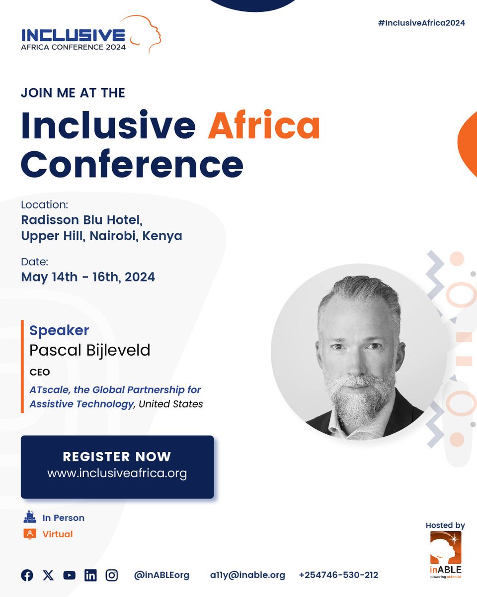 💥We are in #Nairobi for the  #InclusiveAfricaConference2024 joining our partners @inABLEorg to launch #DigitalAccessiblity 👏 Join us! Follow the live stream here: youtube.com/watch?v=7Lc0Xq… With ATscale CEO @PascalBijleveld