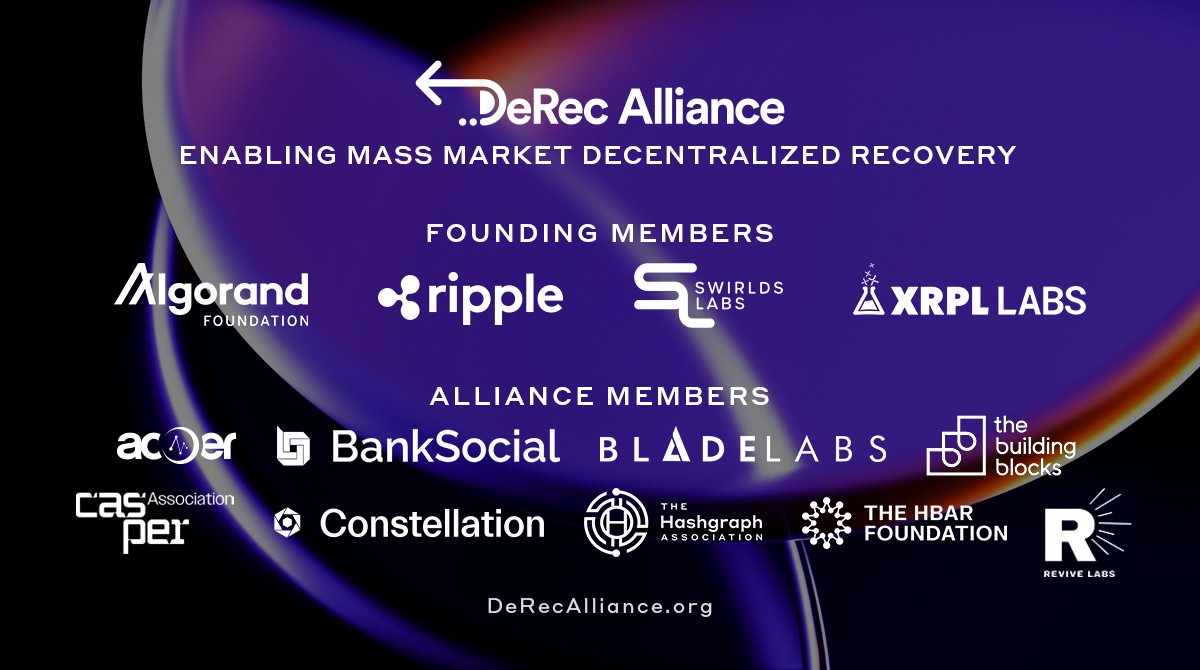 🌍 By leveraging open-source standards for decentralized recovery, through the DeRec Alliance, including Ripple & XRPL Labs, Blade labs have set new benchmarks for interoperability and security in the token & digital asset economy. 

#DecentralizedRecovery #GlobalBusiness