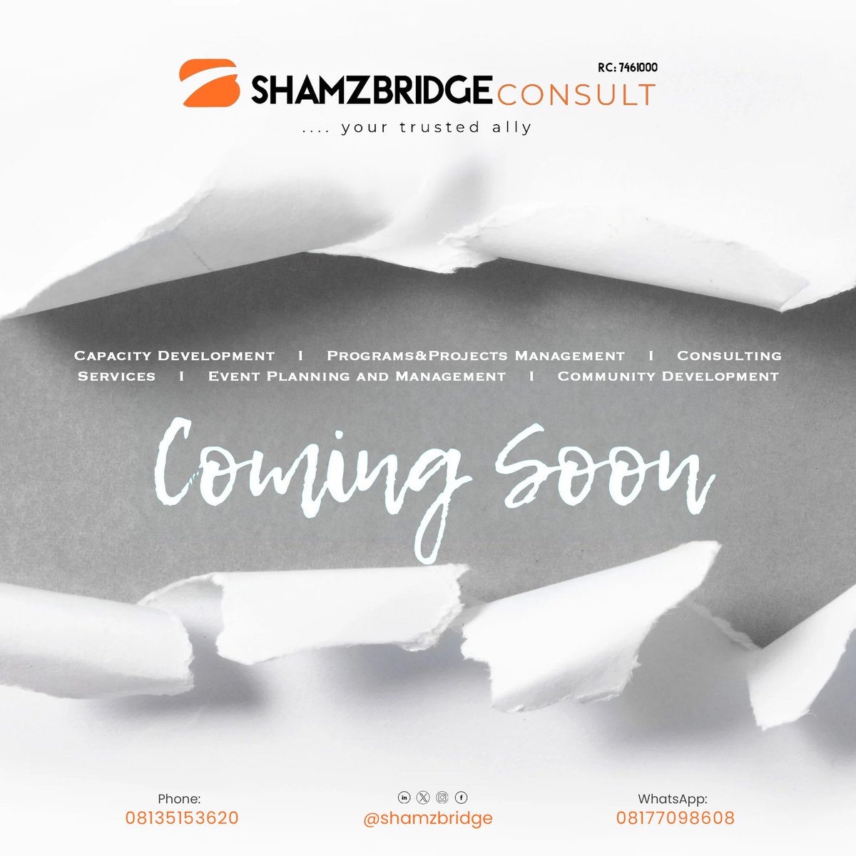 Behold! The dawn of a new era...

Our commitment to the growth of small businesses and the success of programs and projects remains unshakable

That's why we are your trusted ally.

Here's to welcome you all to our world of possibilities and to inform you that

We are coming soon