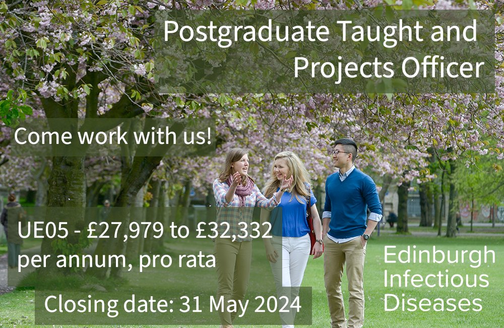 Edinburgh Infectious Diseases (@edin_eid) on Twitter photo Come work with us!! Postgraduate Taught and Projects Officer - fixed term - for the One Health Models of Disease PhD programme and Edinburgh Infectious Diseases - closing date 31 May 2024.
All the details below ⤵️
elxw.fa.em3.oraclecloud.com/hcmUI/Candidat…
<a href="/SBSatEd/">Biological Sciences | University of Edinburgh</a> <a href="/roslininstitute/">The Roslin Institute</a> <a href="/jrossfitz/">Ross Fitzgerald</a> Come work with us!! Postgraduate Taught and Projects Officer - fixed term - for the One Health Models of Disease PhD programme and Edinburgh Infectious Diseases - closing date 31 May 2024.
All the details below ⤵️
elxw.fa.em3.oraclecloud.com/hcmUI/Candidat…
<a href="/SBSatEd/">Biological Sciences | University of Edinburgh</a> <a href="/roslininstitute/">The Roslin Institute</a> <a href="/jrossfitz/">Ross Fitzgerald</a>