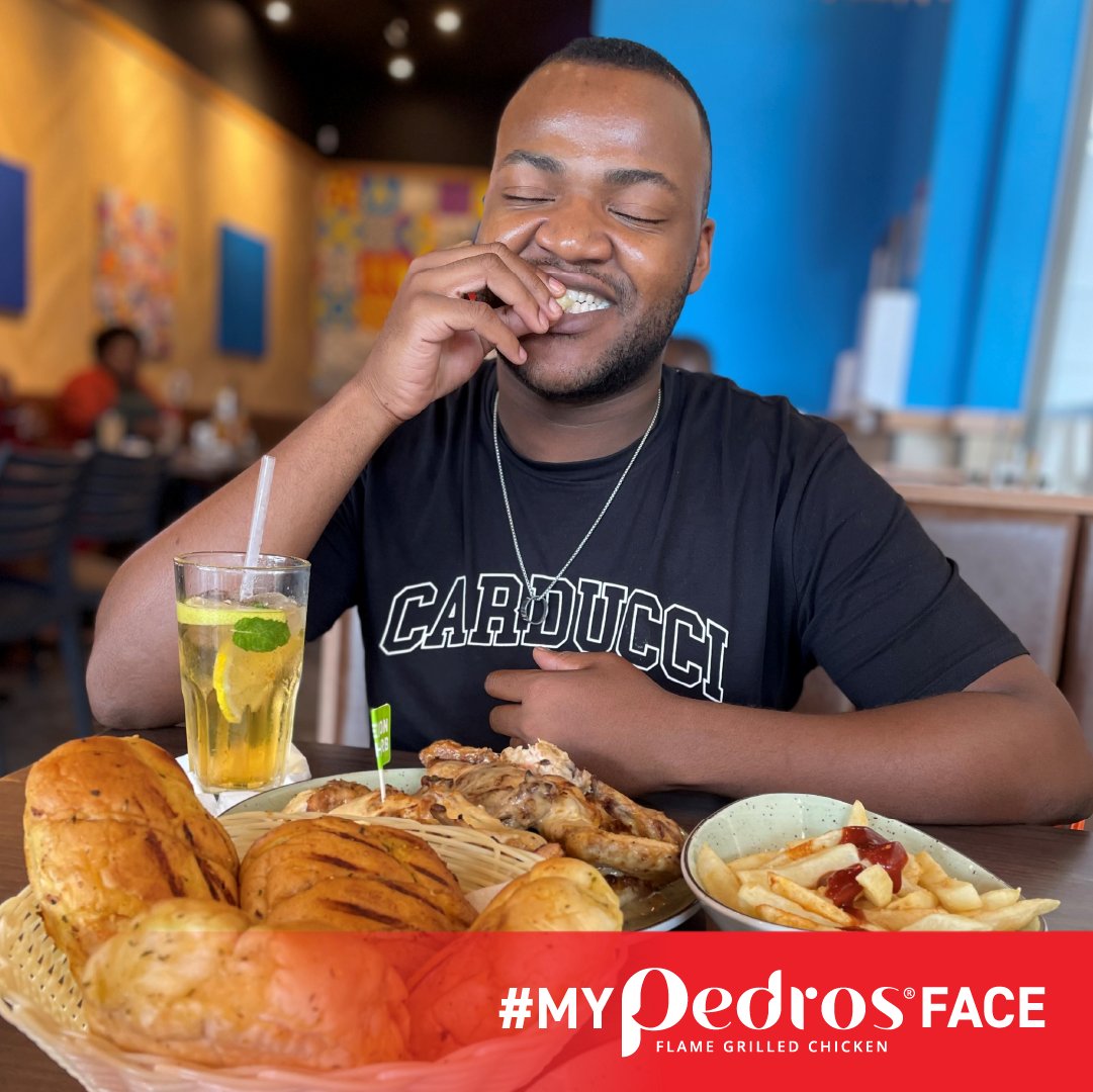 When the flavour hits… Thanks, Sagwadi Charles Major Junior Maluleke , for sharing your Pedros Face with us! You’ve won a R200 Meal Voucher! #MyPedrosFace (T’s&C’s; Competition ends May 15th)