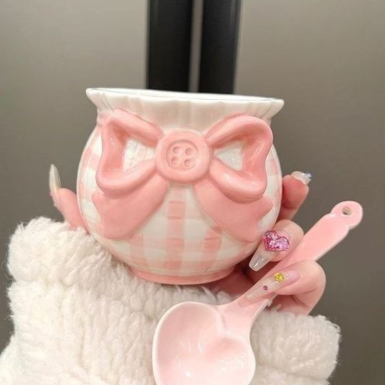 pink bow mugs