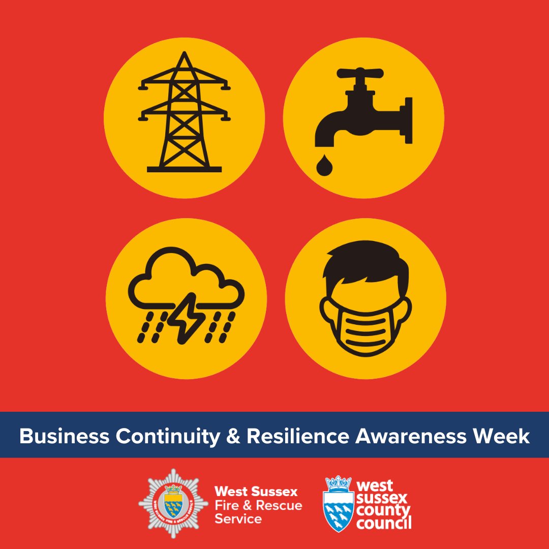 Do you own or manage a business in Worthing? We are in South Street Square with @WSCCResilience today for Business Continuity & Resilience Awareness Week. Come along between 10am and 3pm to find out how to protect your business from fire and prepare for emergencies.