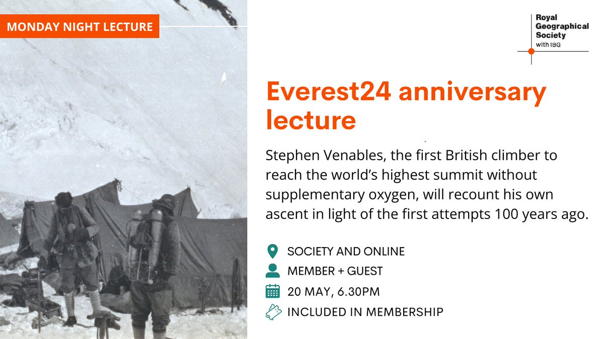 Thanks to @HazelRymer for a captivating lecture on Iceland's volcanic events. Join us next week for the last Monday night lecture of Summer 2024 to commemorate the 1924 attempted ascent of Everest. 📍Society or stream online: rgs.org/events/upcomin…