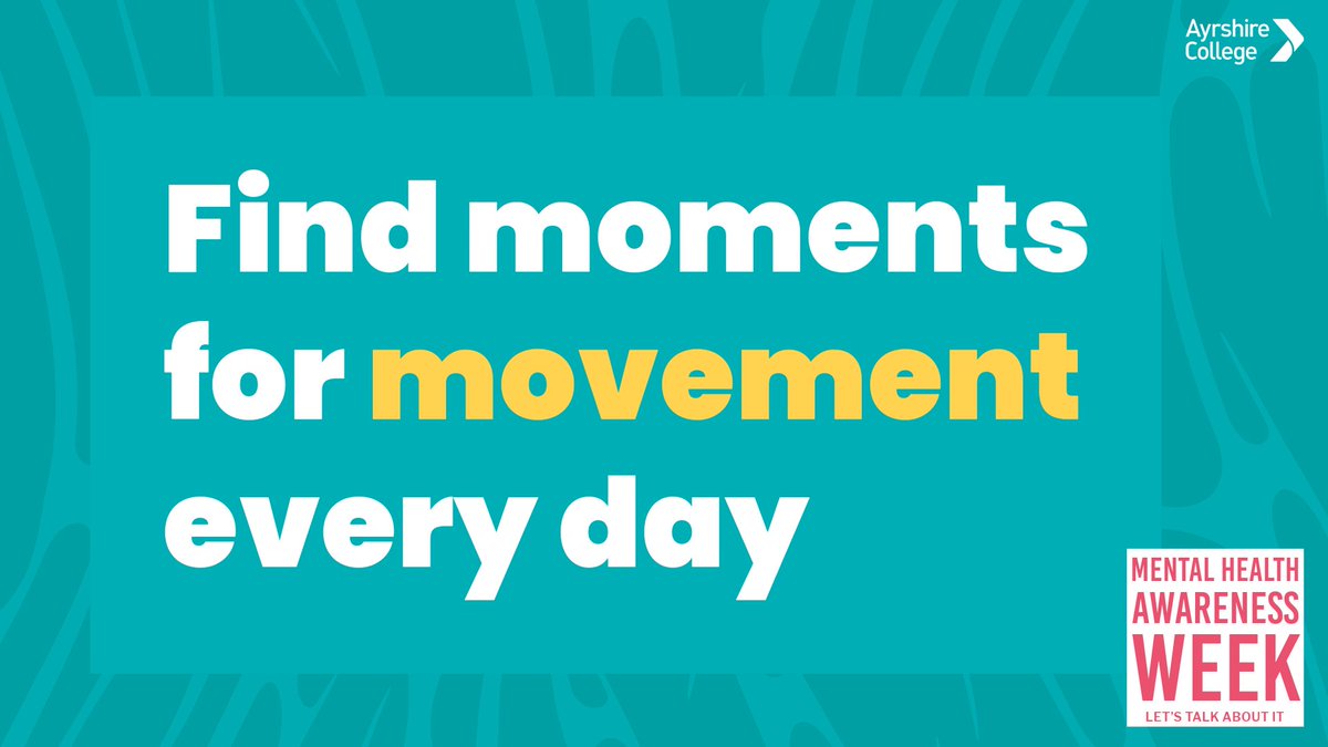 Taking care of our mental health means finding moments for movement every day. Whether it's a walk, a stretch break at work, or dancing to your favorite song, prioritise these acts of self-care. #MentalHealthAwarenessWeek