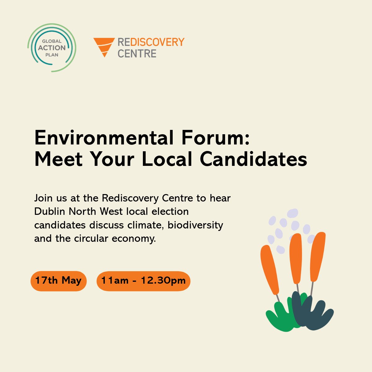 Join us this Friday to hear Dublin NW #localelection candidates discuss the environment, #climatechange, #biodiversity + the #circulareconomy.

Moderated by Kevin O'Sullivan, Environment and Science Editor + former editor of @IrishTimes: ow.ly/UOFg50Rziqg

@gapireland