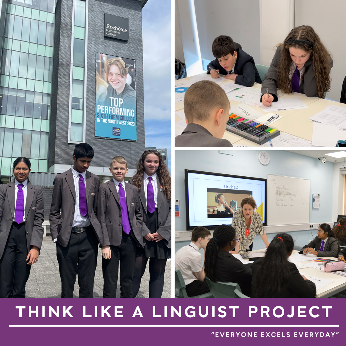 Yesterday, a group of our top performing MFL students attended @RochdaleSFC for the 3rd session of the Think Like a Linguist project, delivered by @QueensCam, @UniofOxford, @StephenSpender, & @Atom_Valley collaboration. @WCSQM @ottleyoconnor #worldclass #everyoneexcelseveryday