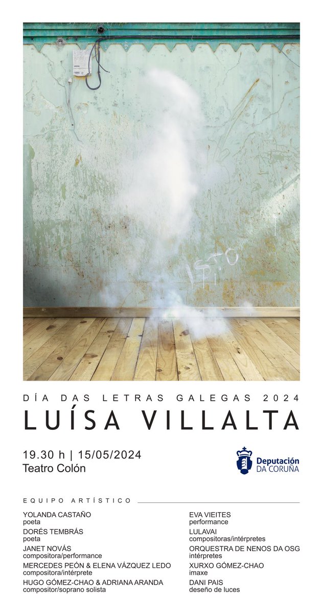 #DeputaciónDaCoruña | O Teatro Colón acolle mañá a gala das Letras Galegas da Deputación, en homenaxe a Luísa Villalta. Ler máis en Facebook galiciadiario.com / @Depucoruna @TColonCoruna