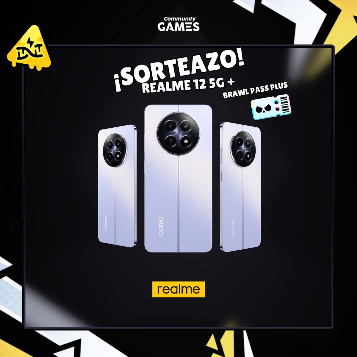BScomunidad__'s tweet image. 🎁 SORTEAZO 🎁
🥇 x1 Brawl Pass + x1 realme 12 5G (🇪🇸)

🏆 REQUISITOS: 

⭐️ Dar RT
⭐️ Comentar un emoji con #realme12Series5g

Ganador en 5 dias.