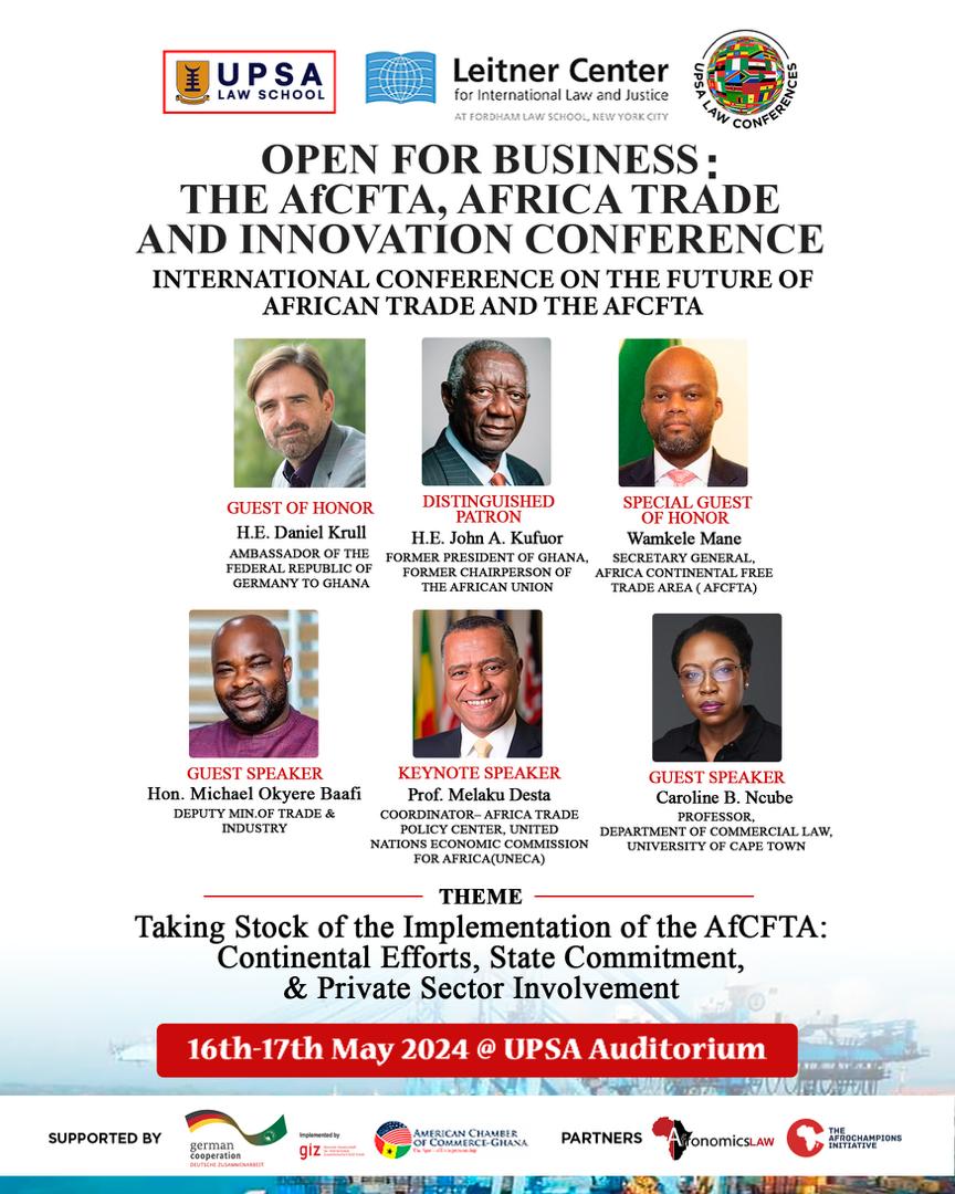 We've partnered with @UPSALawSchool to host this year’s International Conference on the Future of #AfricanTrade & the #AfCFTA. It brings together key actors to explore the complexities of African trade, focusing on AfCFTA. 🗓️16-17 May 2024 👉Register upsaafricanlawconferences.org/registration/