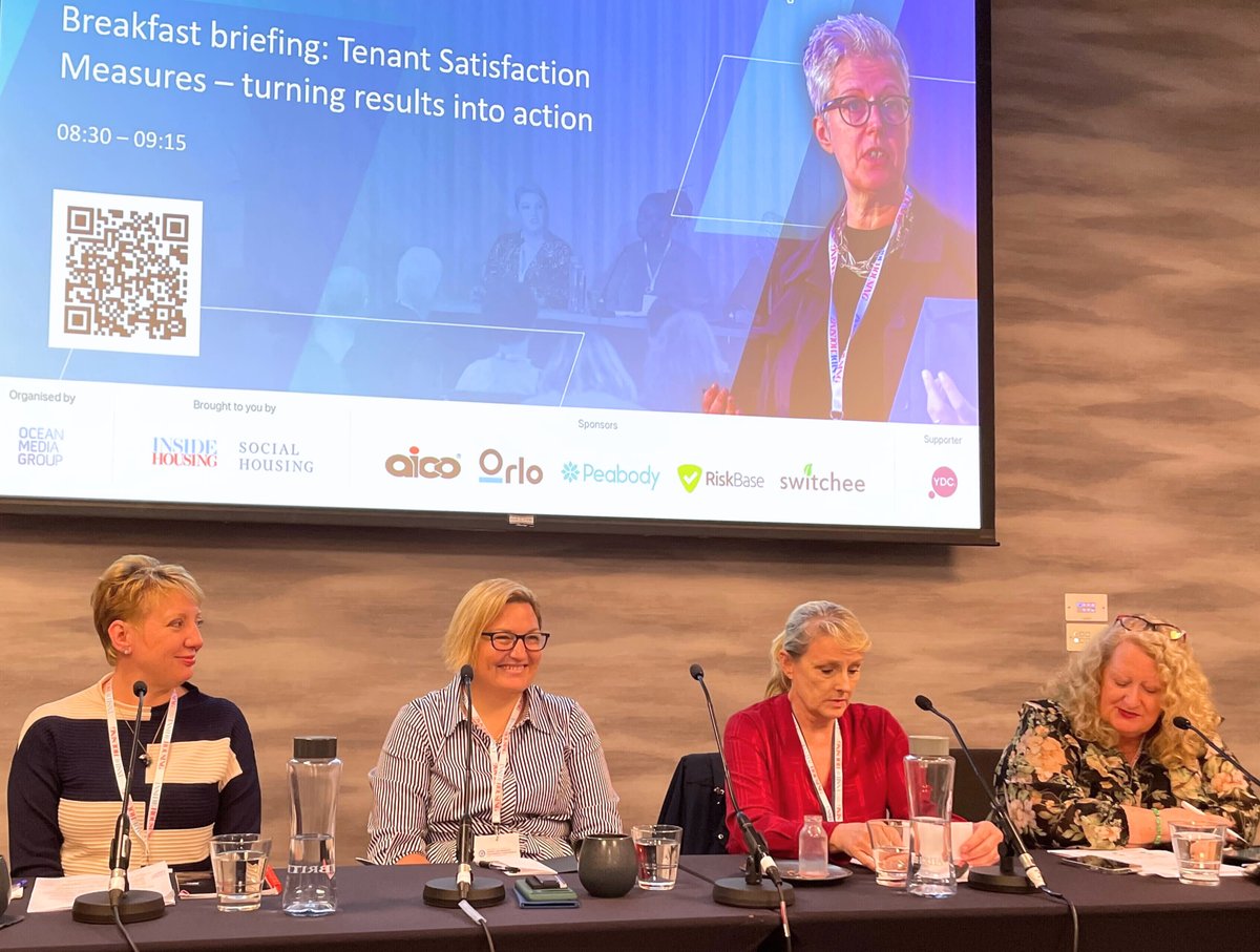 📍 We're at the @insidehousing #treconf in London today where Customer Success Director Kate Roberts joined the breakfast briefing to discuss Tenancy Satisfaction Measures - turning results into action.

View the agenda: hubs.li/Q02x2vh70

#Switchee #UKHousing #TSM