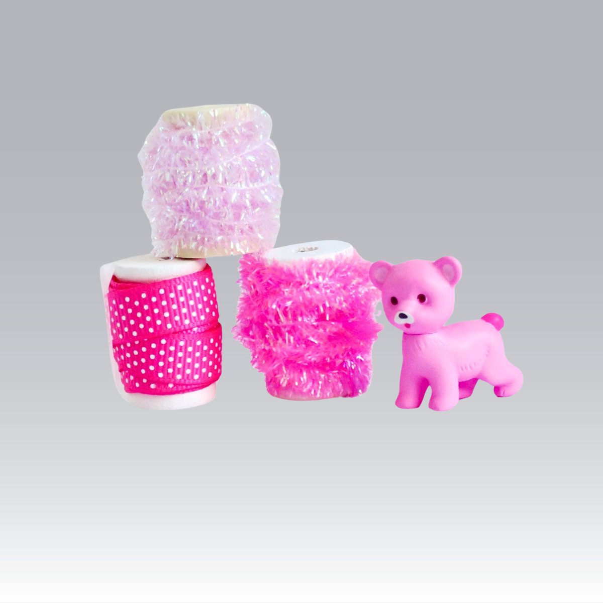 Tiny Tinsel Ribbon, Gift Package Ribbon, Craft Trims, Miniature 1/6 Pink Showa Bear Figure tuppu.net/1af993c9 #Dad2024 #SMILEtt23 #Vintage4Sale #EtsyteamUnity