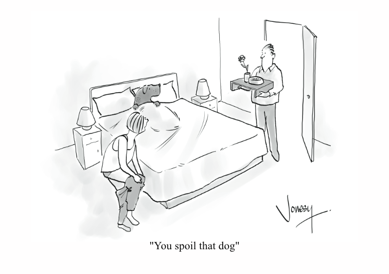 One from @ThePhoenixMag #dogs #DogOwners #DogsOfTwitter #cartoon 

'You spoil that dog'