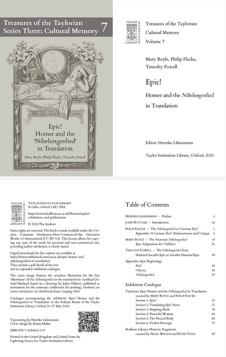 Now online available: the catalogue for our upcoming exhibition 'Epic! Homer and the Nibelungenlied in Translation' @TAYOxford #epictheexhibition Huge thx to @emmahuber @maryrboyle @philipmooo Timothy Powell @MedGermOx & colleagues @bodleianlibs users.ox.ac.uk/~fmml2152/publ…