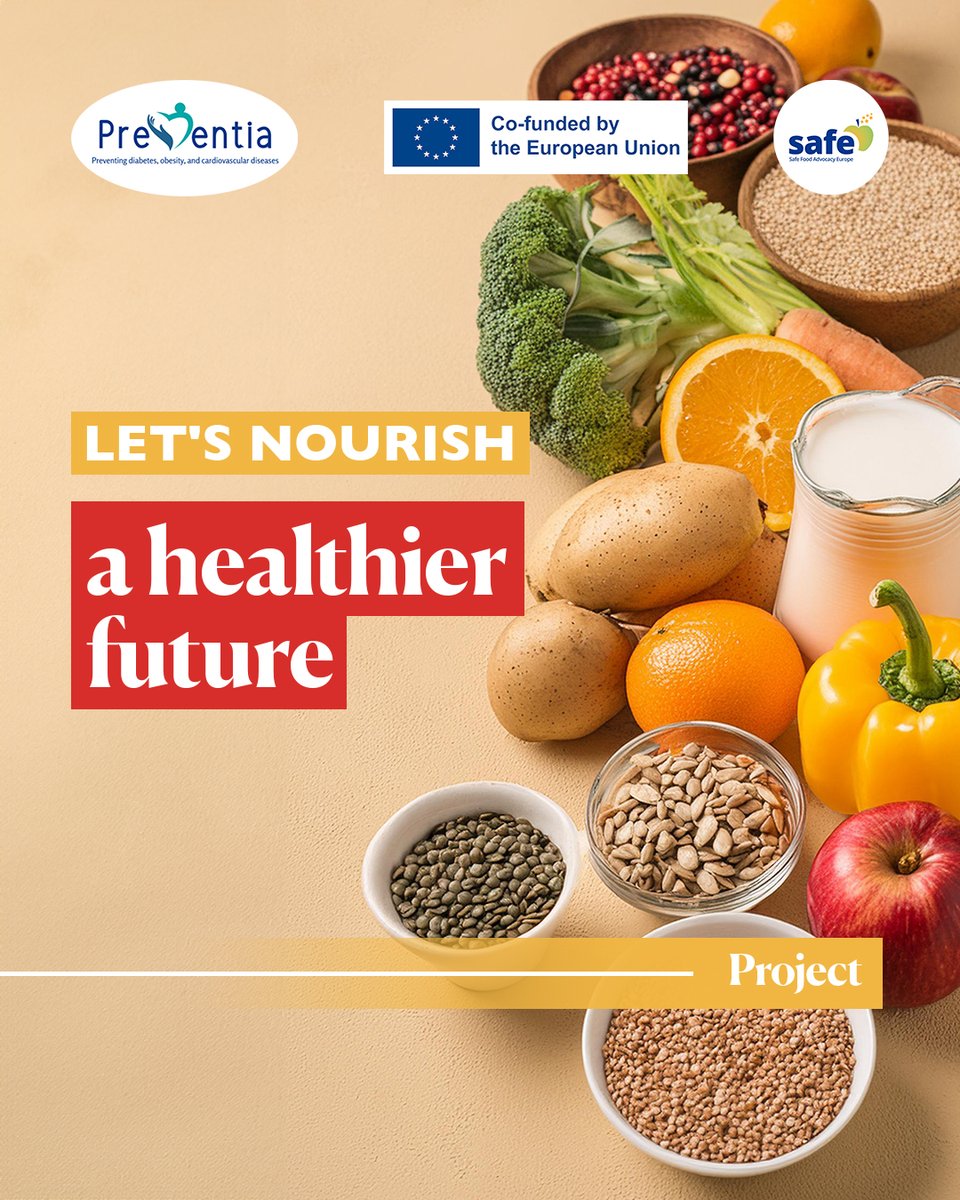 'We are what we eat' is more than a saying—it's a call to action. Through the Preventia project, SAFE is combating #NCDs by promoting #healthiereating and #nutritioneducation across Europe. Join us in moving towards a healthier future. 
Find out more: bit.ly/Safe-Preventia