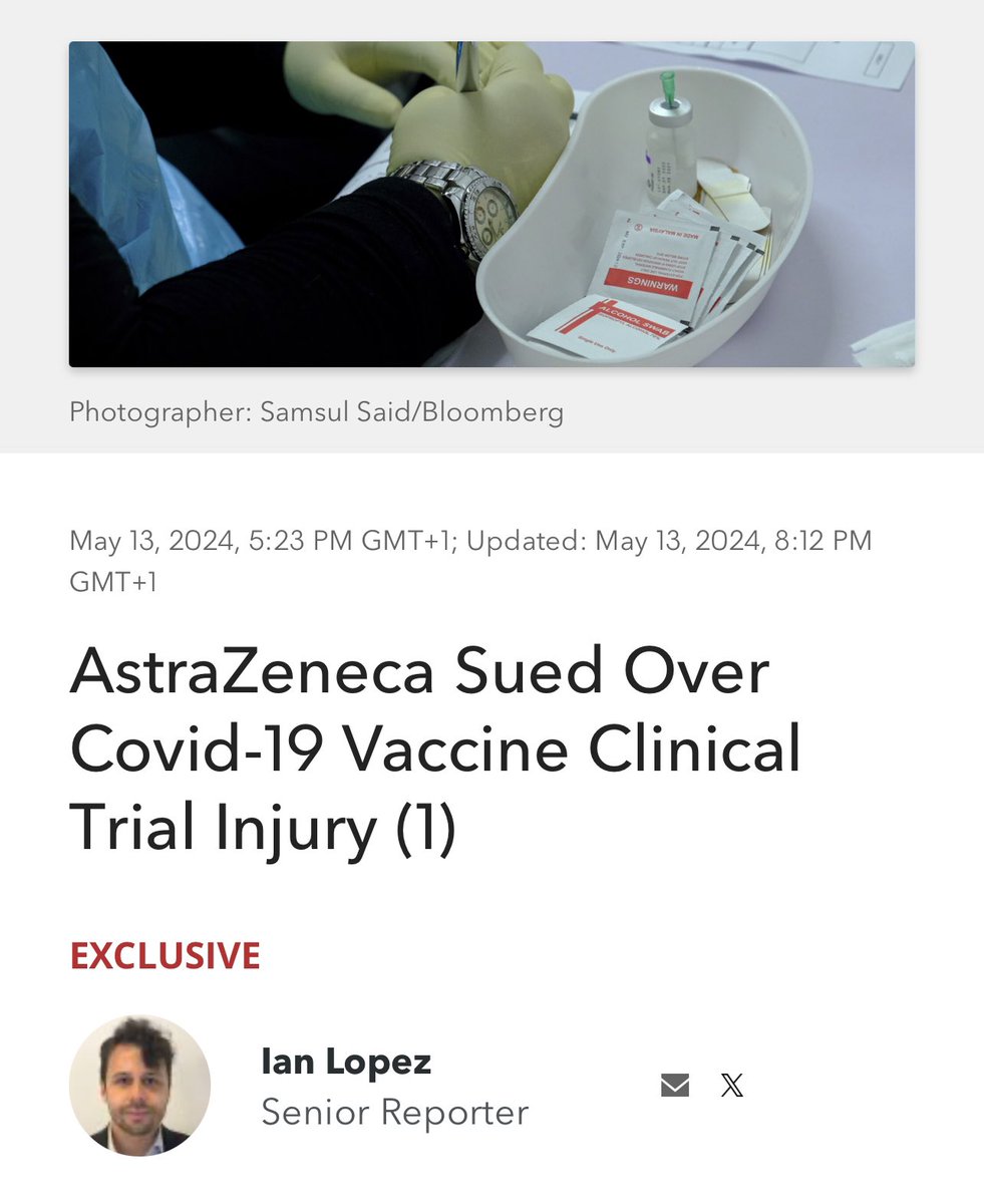 My good friend and long-time Vaccine Injured warrior @BrianneDressen taking #AstraZeneca to Court for causing her life changing injuries, quite sickening that they tried to buy her silence for $1200 news.bloomberglaw.com/health-law-and…