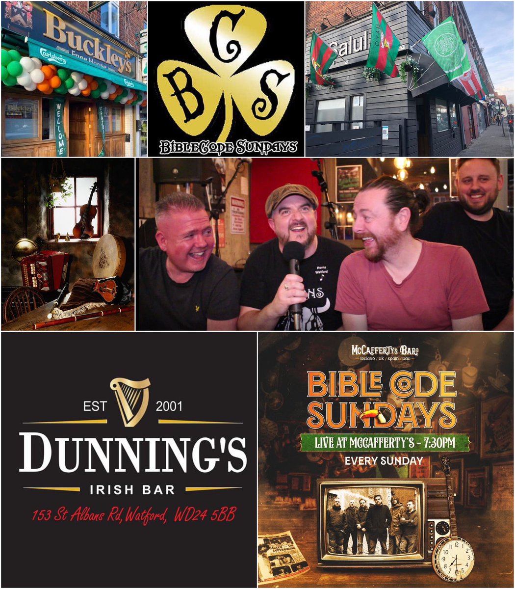 Gig guide ☘️ Thurs 16 May - Buckleys, Queensbury 8:30-10:30pm - our weekly Irish trad session! Fri 17 May - The Shawl, Harrow 6-8pm - Enda & Andy duo! Sat 18 May - Dunning's, Watford 10pm-12:30am - BCS 4 piece! Sun 19 May - McCaffertys, Harrow 7:30-9:30pm - BCS 4 piece!