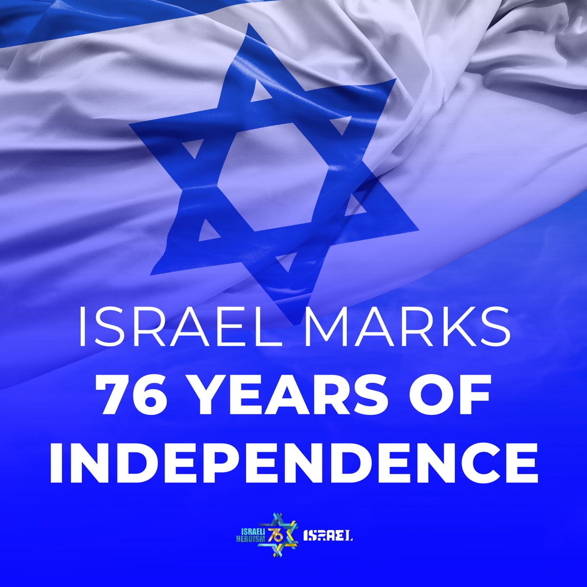 Happy 76th Birthday to our remarkable country! 🇮🇱🎈 76 years young, 3000 years old and many more years to come! 🎉 #Israel76