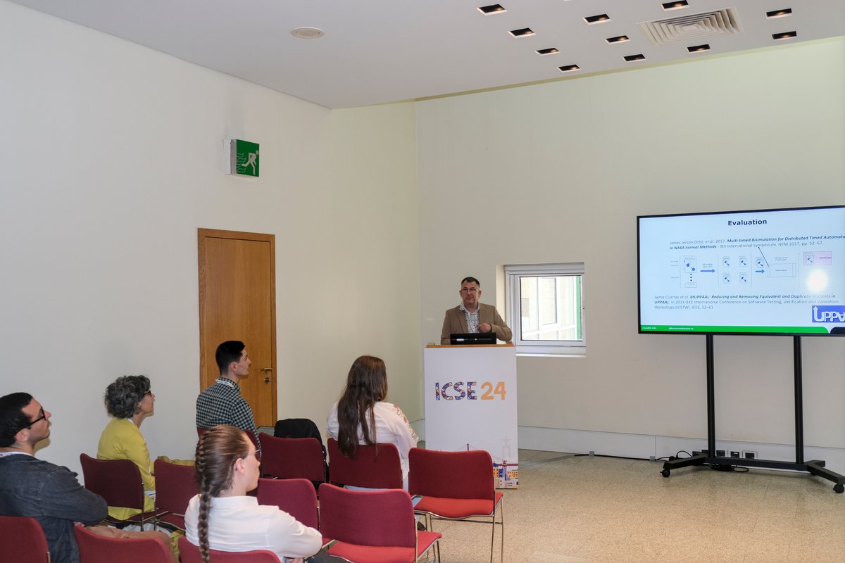 Gilles Perrouin (@gperrouin) on Twitter photo I presented at the <a href="/FormaliSEconf/">FormaliSE</a> conference our paper: "Time for Networks: Mutation Testing for Timed Automata Networks" one month ago in Lisbon. Joint work with <a href="/James_OrtizV/">James Ortiz Vega</a>, David Santiago Cortes, <a href="/davidebasile/">Davide Basile</a>, Jesús Aranda Bueno, and <a href="/pyschobbens/">Pierre Y. Schobbens</a>. <a href="/ICSEconf/">ICSE</a> I presented at the <a href="/FormaliSEconf/">FormaliSE</a> conference our paper: "Time for Networks: Mutation Testing for Timed Automata Networks" one month ago in Lisbon. Joint work with <a href="/James_OrtizV/">James Ortiz Vega</a>, David Santiago Cortes, <a href="/davidebasile/">Davide Basile</a>, Jesús Aranda Bueno, and <a href="/pyschobbens/">Pierre Y. Schobbens</a>. <a href="/ICSEconf/">ICSE</a>