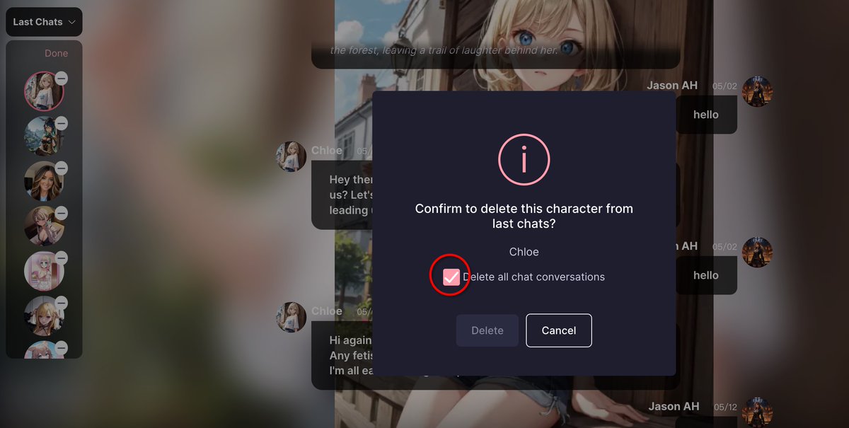 VMate_AI's tweet image. VMate AI Updates：
1.Added My Profile function, you can edit, delete, upload avatar
2.When you want to delete a character from the chat character list, it supports deleting the chat session and you can check to delete the conversation record.

#Chatbots #characterai #nsfw