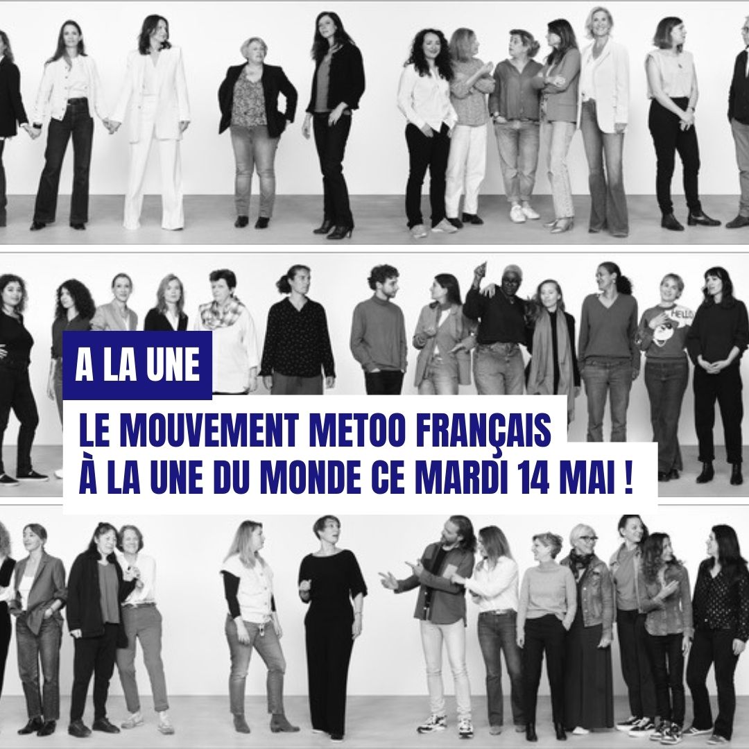 Très fière d'être avec @annamouglalis et @AnneCMailfert à l'initiative de cette mobilisation ! #Metoo persiste et signe. 100 femmes et Hommes rassemblés à la Une du journal @lemondefr aujourd’hui pour démontrer que le MeToo Français existe dans notre pays depuis des années.