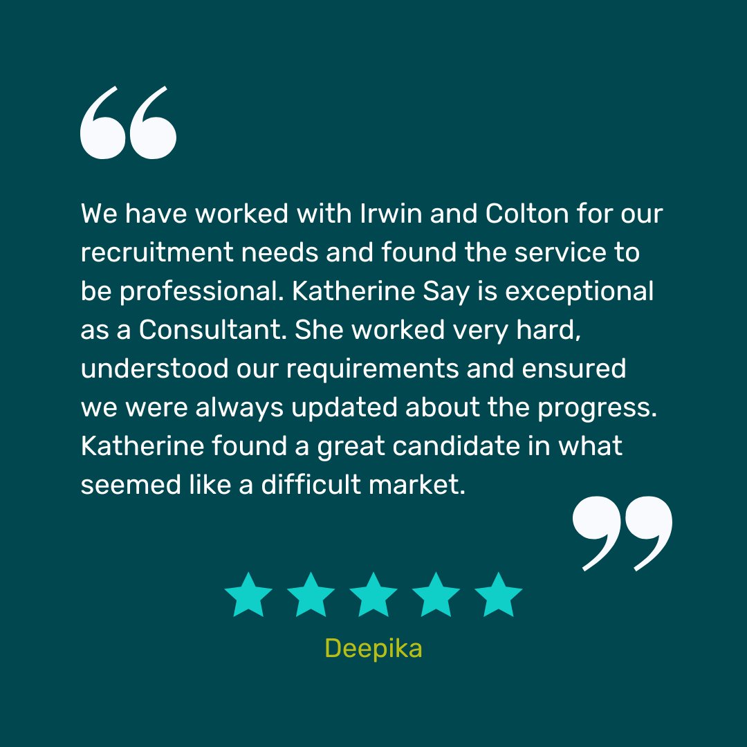 Finding people with the right experience, skills and qualifications for specialised jobs is difficult, but our methodical and disciplined approach keeps us connected to the right talent. If you’re looking to grow your team, get in touch! #TestimonyTuesday