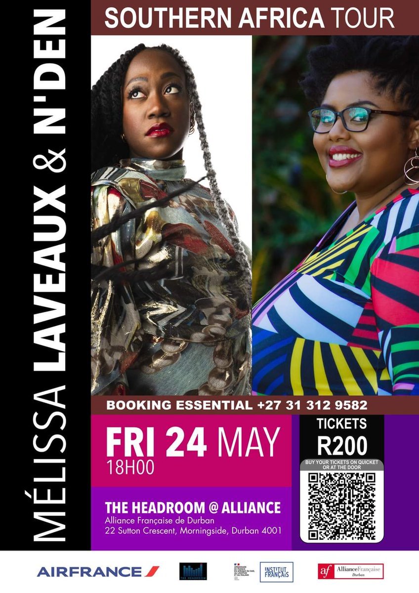 The Headroom Studio is proud to bring a performance by French/Canadian vocalist and guitarist Mélissa Laveaux & Durban outfit @nden_music live at Alliance Française Du Cap in Durban on 24 May #jazzitoutsa #livejazz #blog #blogger #blogging