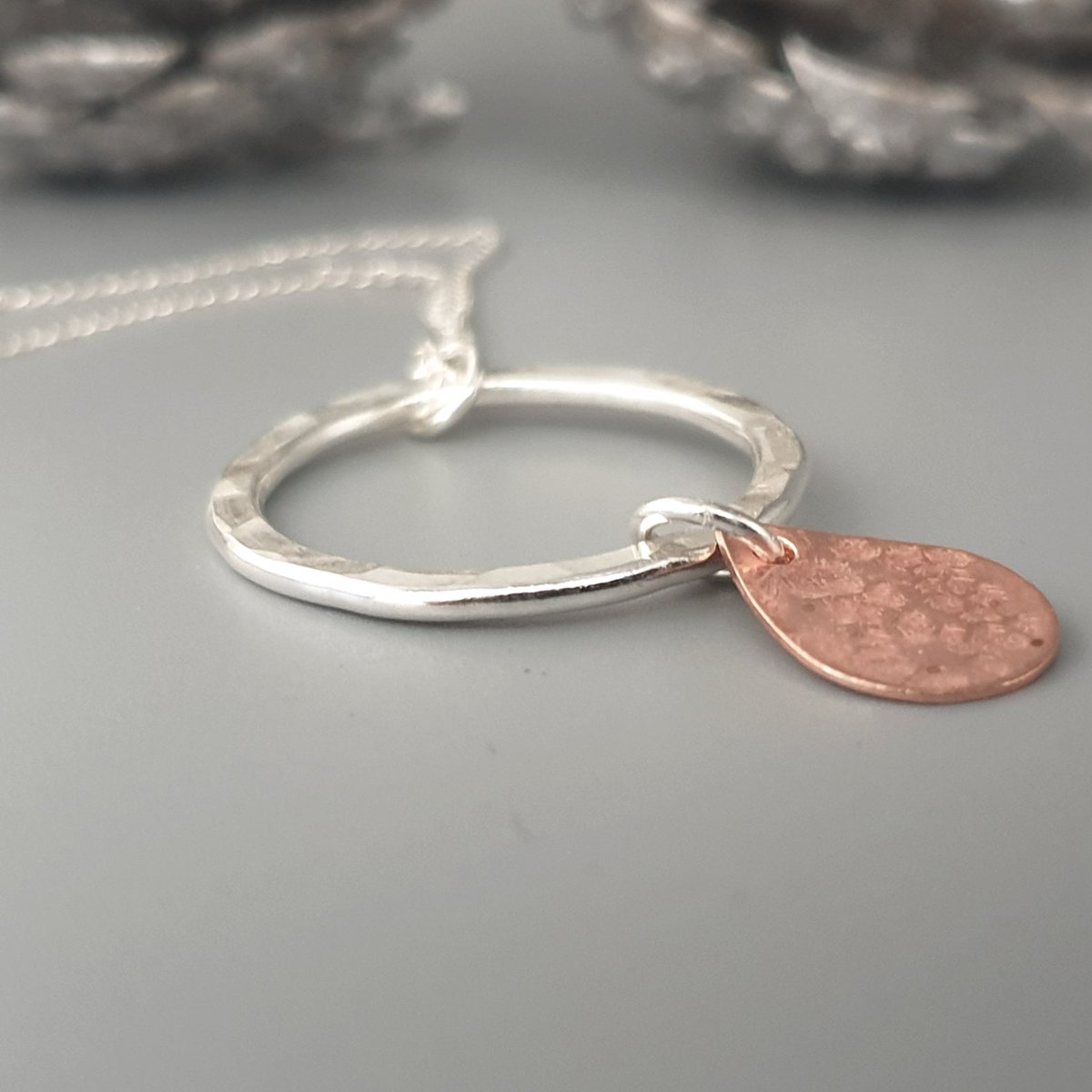 Silver and Copper Hoop Pendant tuppu.net/cde5f90c #shopsmall #bizbubble ##UKGiftHour #inbizhour #UKHashtags #HandmadeHour #MHHSBD #giftideas