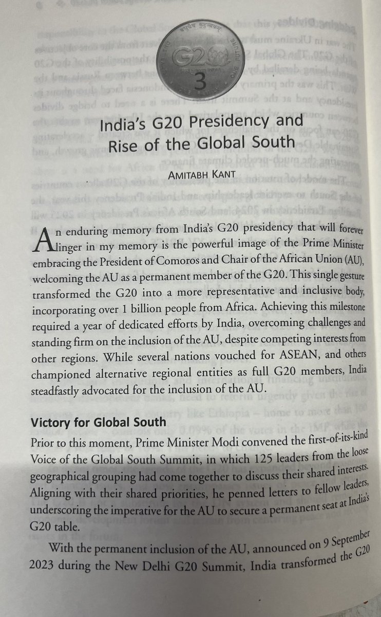 Delighted and honoured to present my edited book, “India’s G20 Legacy: Shaping a New World Order” to India’s G20 Sherpa Amitabh Kant, the driving force behind the success of India’s G20 presidency. He has contributed a chapter to the book on the “Rise of Global South.”