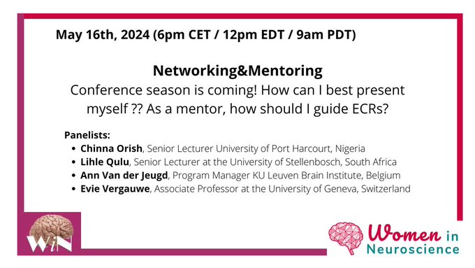 There's still time to sign up for our chat on mentoring & networking with our amazing panelists: ✨@ChinnaOrish ✨@rebeleeque ✨@avdjeugd ✨@EvieVergauwe Organised in collaboration with @WINNGOnline Register and get the link to participate here: docs.google.com/forms/d/e/1FAI…