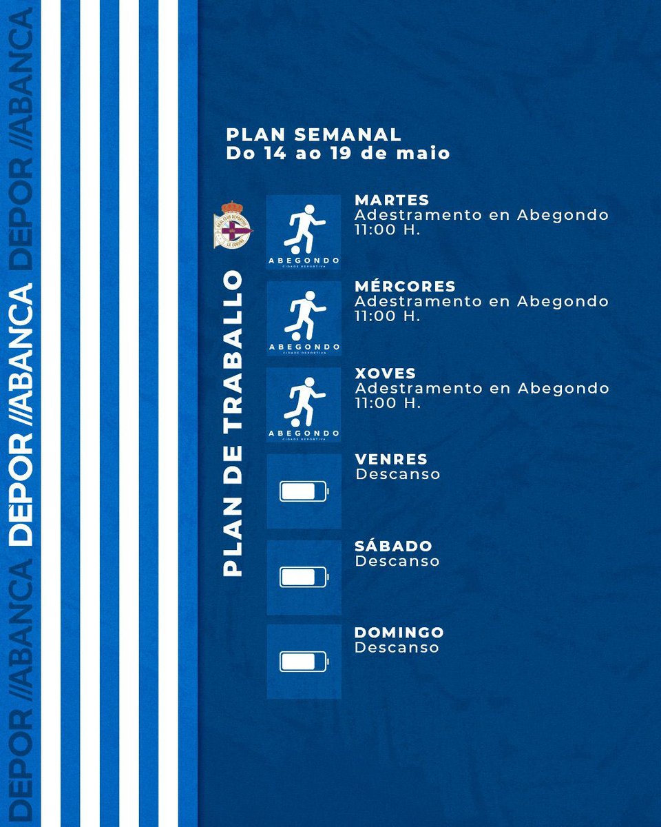 🗓️ Plan semanal do #DéporABANCA.