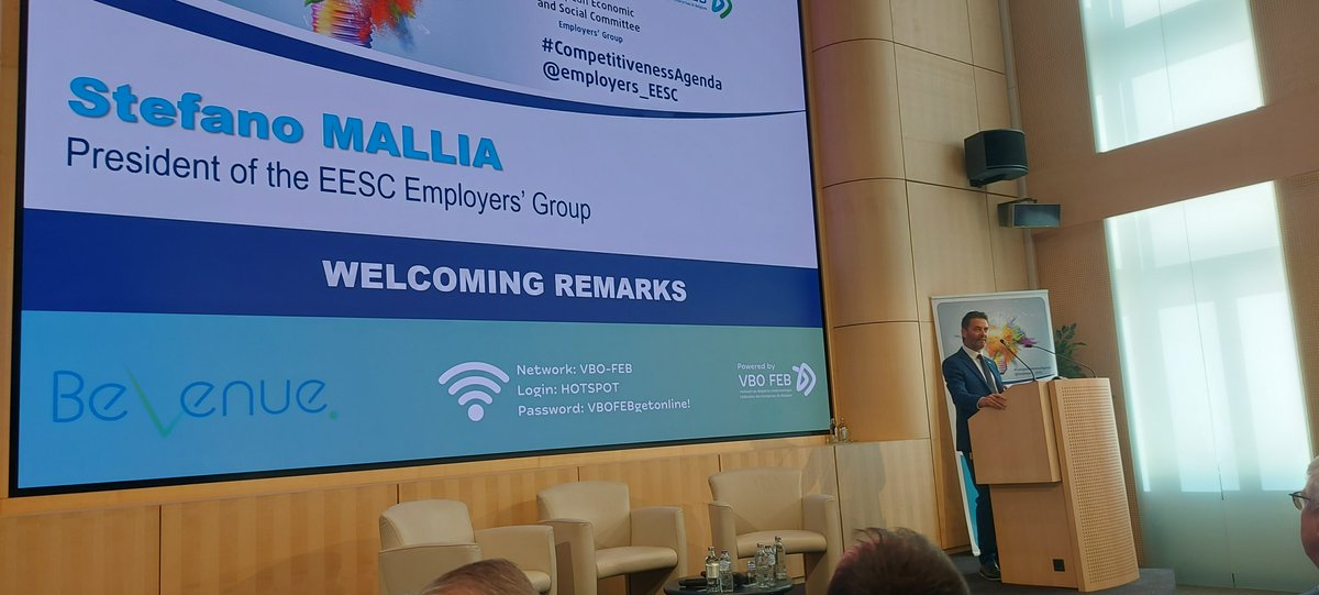 This morning at @VBOFEB with #EU2024BE 👉We need to reassess the #EUGreenDeal Welcome remarks by @employers_EESC President @StefanoMalliaEU #competitiveness