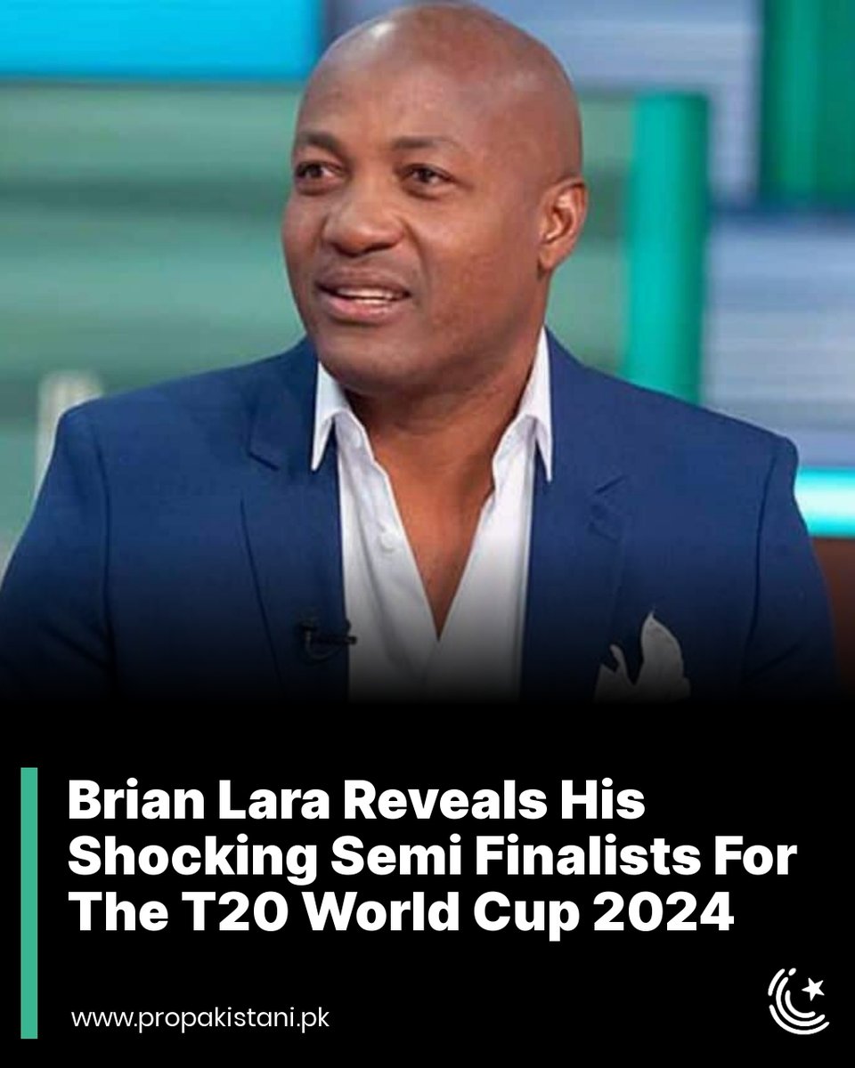 This is why Brian Lara's Semi Final T20 World Cup Predictions will shock you!

Read More:  propakistani.pk/2024/05/14/bri… 

#BrianLara #T20WorldCup #Cricket #WestIndies #ProSports