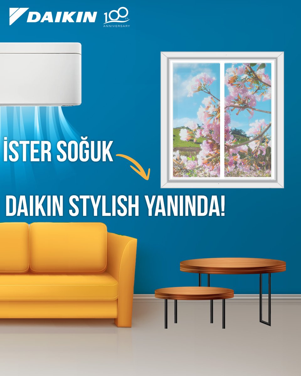 Tasarruf, konfor ve temiz hava Daikin Stylish Klimalar ile dört mevsim sizinle! 😍 #Daikin #DoğruHavaUzmanı #klima #mevsimgeçisi #100YıllıkKaliteDaikin #100YıllıkDaikin #Daikin100years #100YearsOfInnovation #DaikinKalitesi100Yaşında