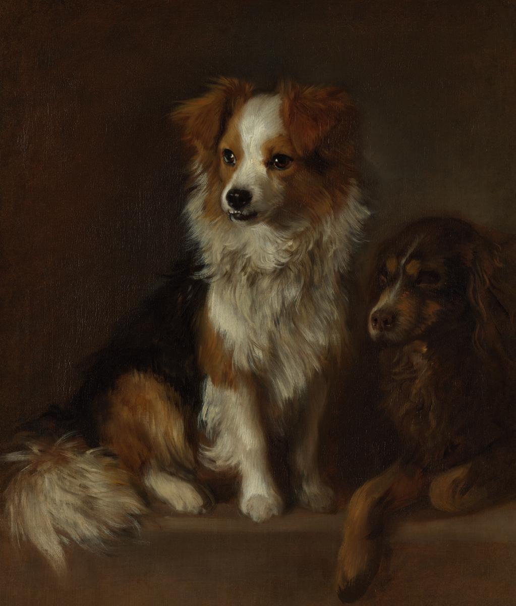 #ThomasGainsborough was a dog dad. 🐶 ​ ​Born #OnThisDay 1727 in Sudbury, Suffolk, Gainsborough had a deep love of dogs, including them in many of his commissioned paintings. This 1775 painting though, shows the artist's own pets, Tristram and Fox. ​​🎨 bit.ly/3QIFp3s