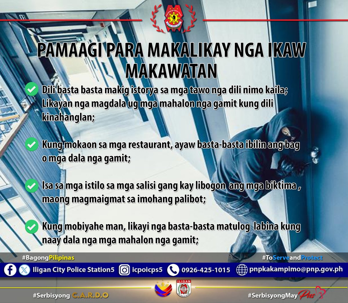 𝐌𝐆𝐀 𝐏𝐀𝐌𝐀𝐀𝐆𝐈 𝐏𝐀𝐑𝐀 𝐌𝐀𝐊𝐀𝐋𝐈𝐊𝐀𝐘 𝐊𝐀 𝐒𝐀 𝐊𝐀𝐖𝐀𝐓𝐀𝐍

#ToServeandProtect
#BagongPilipinas
#serbisyongcardo
#SerbisyongMayPuso