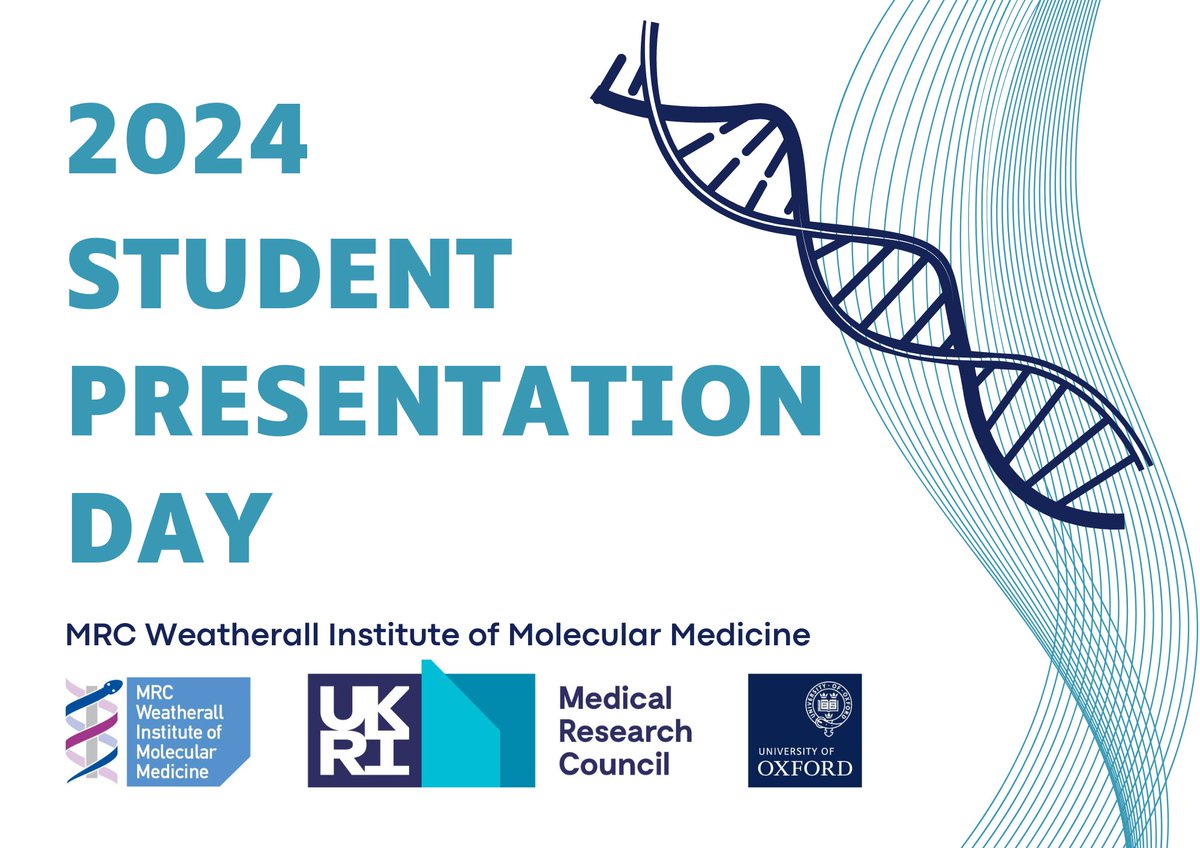 Student Presentation Day is underway! Today we'll hear from our 3rd year PhD students about their research and select the finalists for the Ita Askonas Prize 2024 🏅 @MRC_MHU | @MRC_TIDU | @RDMOxford | @OxPaediatrics | @OxfordOncology | @NDCNOxford