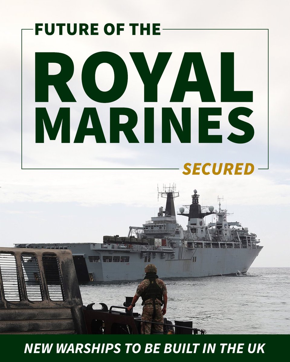 We will build up to 6 new warships capable of rapidly landing commandos onto beaches across the world, and we will save HMS Albion & HMS Bulwalk from being scrapped or mothballed.  Together today’s announcement will secure the future of the @RoyalMarines for generations.