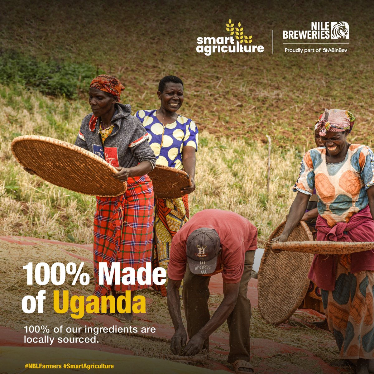 Did you know that our beer is 100% made of locally sourced ingredients? Our agricultural development teams work with over 25,000 farmers across 30 districts in Uganda to produce our four priority crops; barley, maize, sorghum, and cassava. #NBLFarmers #SmartAgriculture