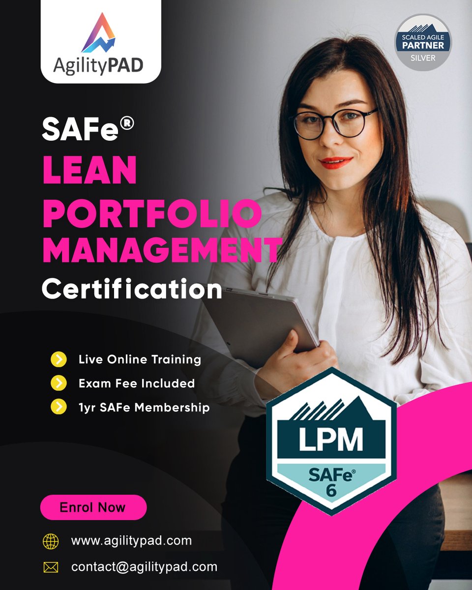 Become a Successful Agile Leader with SAFe® Lean Portfolio Management (LPM) Certification.🎓 💼 Live Online Training agilitypad.com/safe-lean-port… #scrummaster #agilitypad #agilemindset #portfoliomanagement #lean #portfolio #agileteam #agileprojectmanagement #AgileLeadership