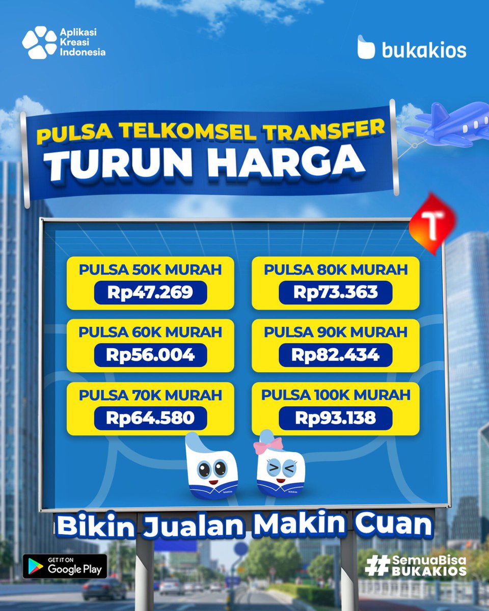 bukakiosnet's tweet image. Pulsa Telkomsel Transfer Turun Harga! Dengan Pilihan denom yang variatif dan harga yang terjangkau, bikin Usahamu makin cuan! 💙

#Telkomsel #PulsaTelkomsel #PulsaTransferTelkomsel #TelkomselPromo #PulsaPromo #Pulsamurah #usahaPulsa #BisnisPulsa #SemuaBisaBukakios #BukaKios